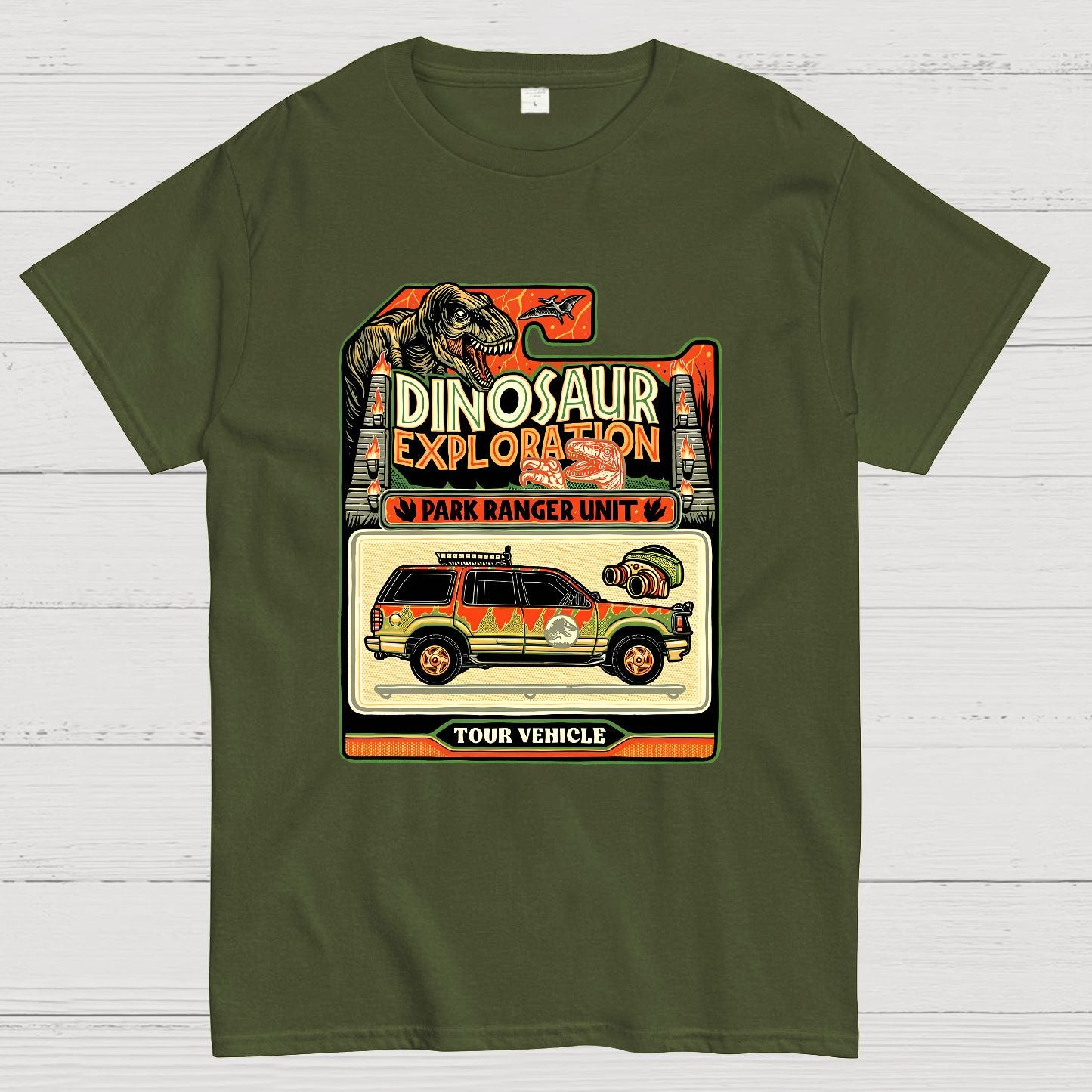 Dinosaur Exploration Vehicle Geeky T-Shirt