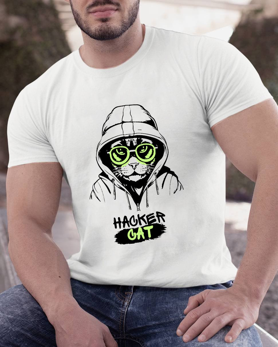 Hacker Cat Geeky T-Shirt