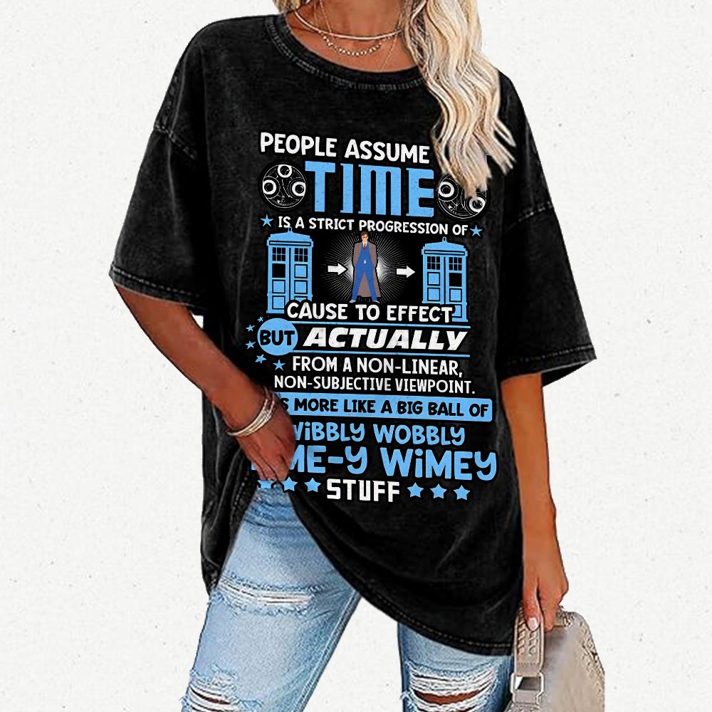 Wibbly Wobbly Timey Wimey Stuff  Vintage Distressed T-shirt