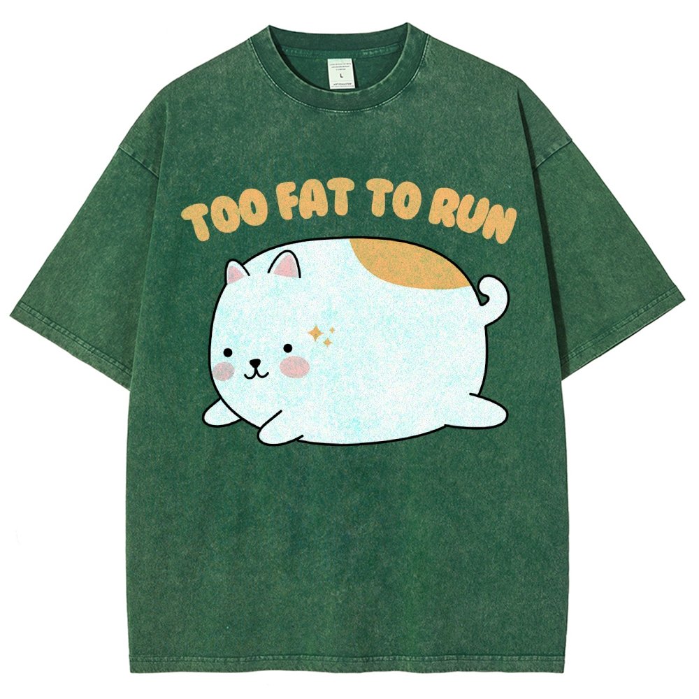Too Fat To Run Vintage Distressed T-shirt
