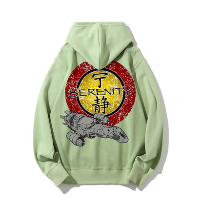 Firefly Mysterious Spacecraft Printed Back Cotton Hoodie