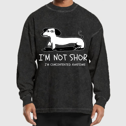 I'm Not Short Washed Long Sleeve Tee