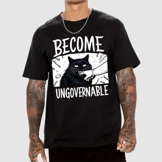 Cat Biting Arm Geek T-Shirt