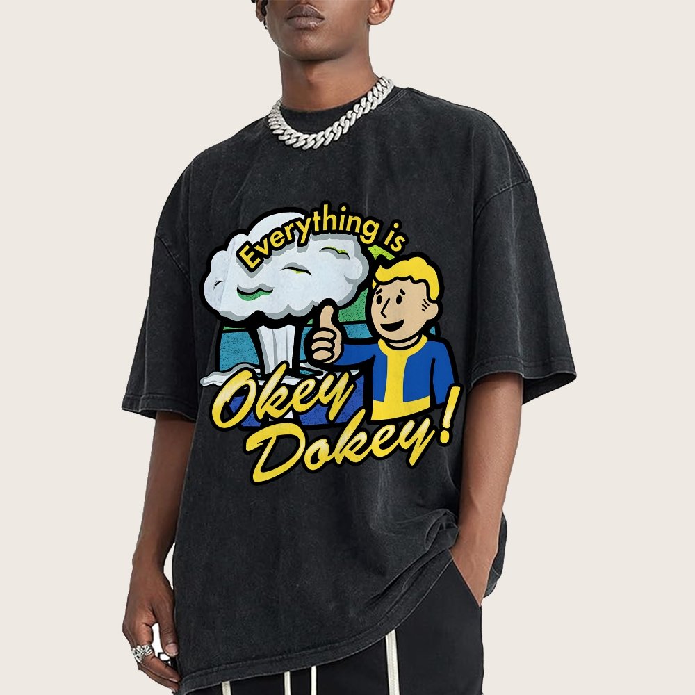 Everything Is Okey-Dokey Vintage Distressed T-shirt