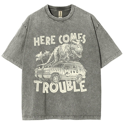 Here Comes Trouble Vintage Distressed T-shirt
