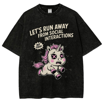 Let's Run Away Vintage Distressed T-shirt