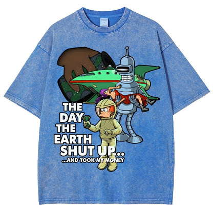 The day the earth shut up... Vintage Distressed T-shirt