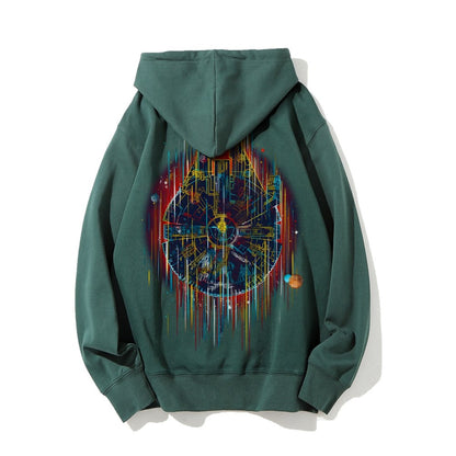 The Neon Falcon Printed Back Cotton Hoodie