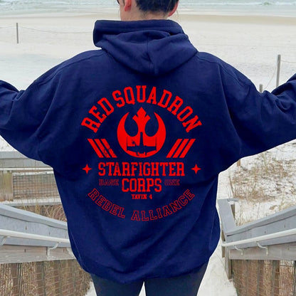 Red Team Base One Printed Back Unisex Cotton Hoodie