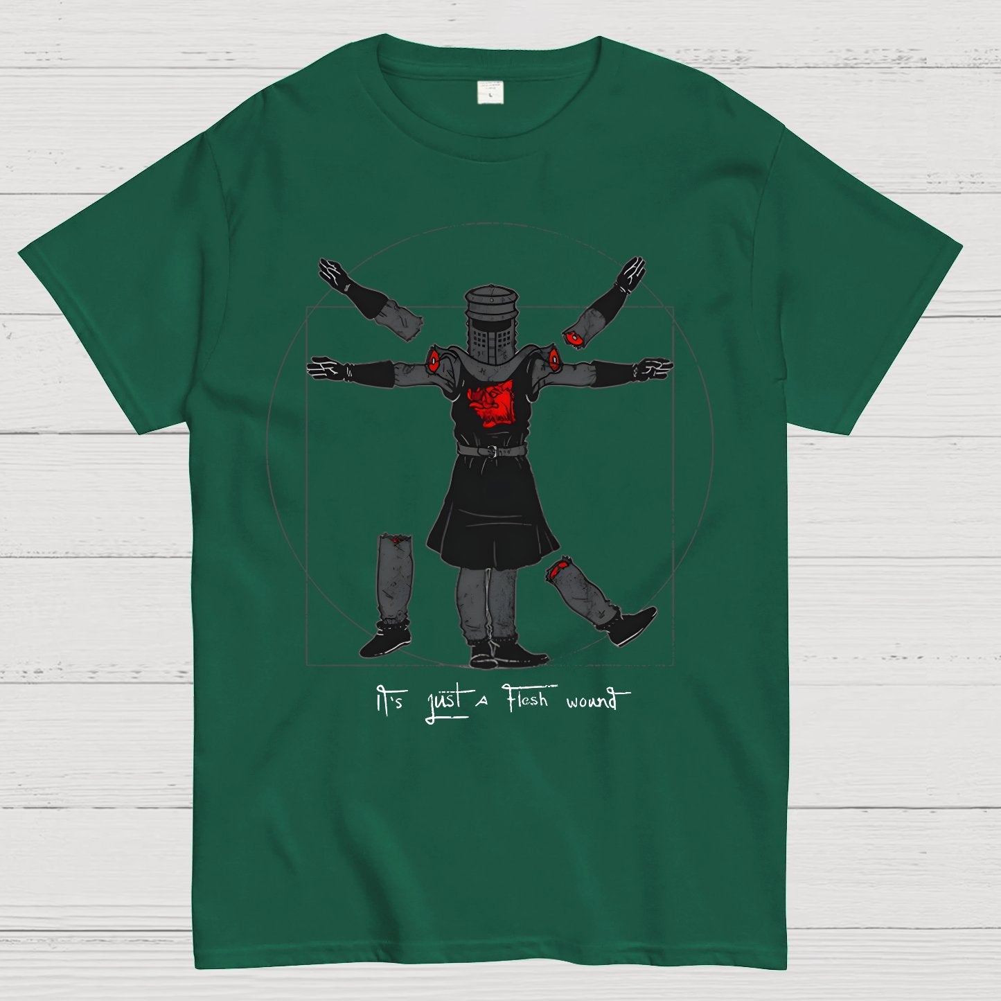 Vitruvian Man- Black Knight Geek T-Shirt