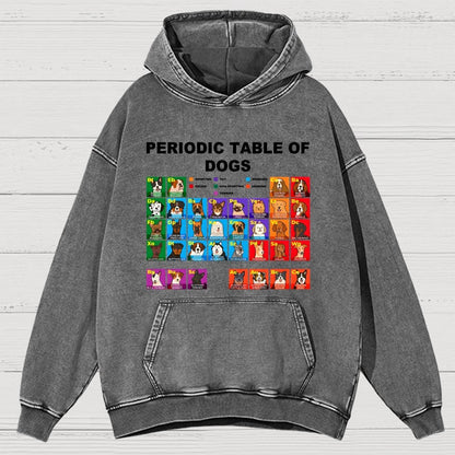 Periodic Table of Dogs  Dog Lover  Funny Science Vintage Distressed Hoodie