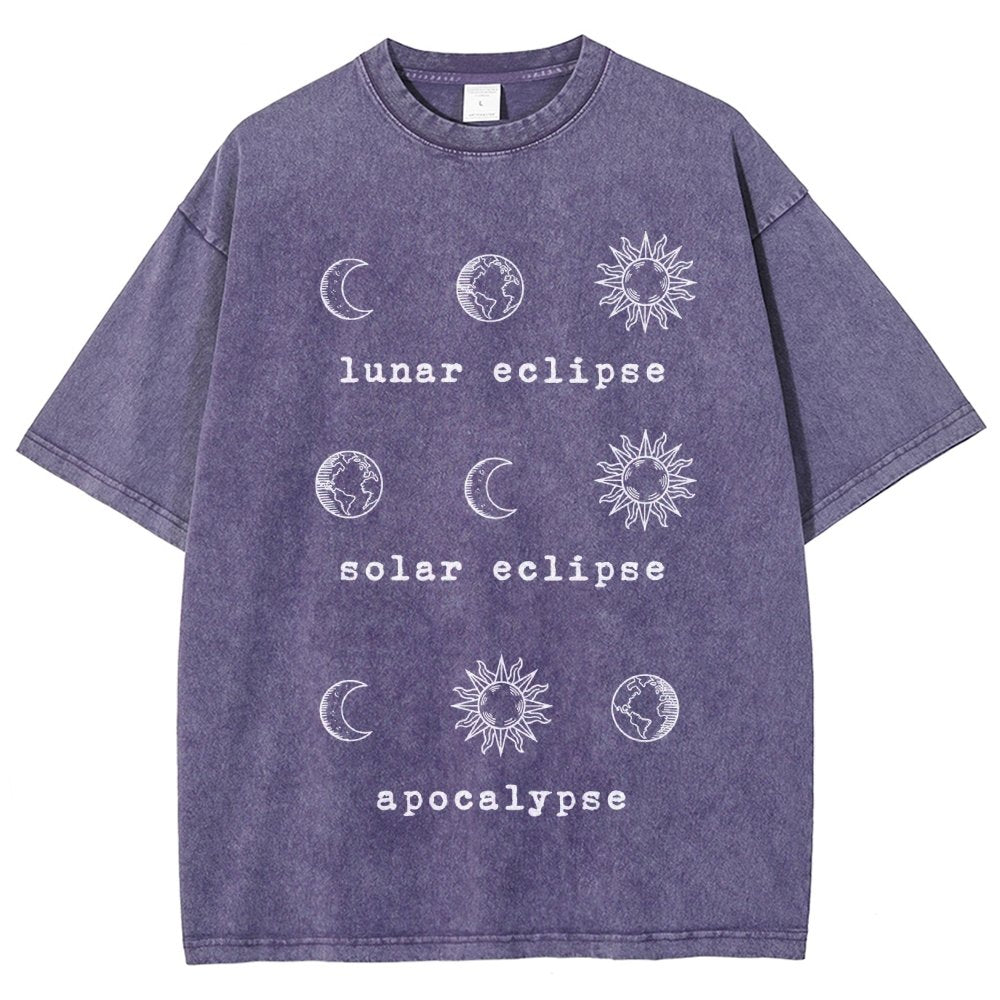 Lunar Eclipse Solar Eclipse Apocalypse Vintage Distressed T-shirt