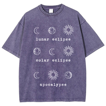 Lunar Eclipse Solar Eclipse Apocalypse Vintage Distressed T-shirt
