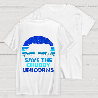 Save The Chubby Unicorns  Back Printing Geek T-Shirt