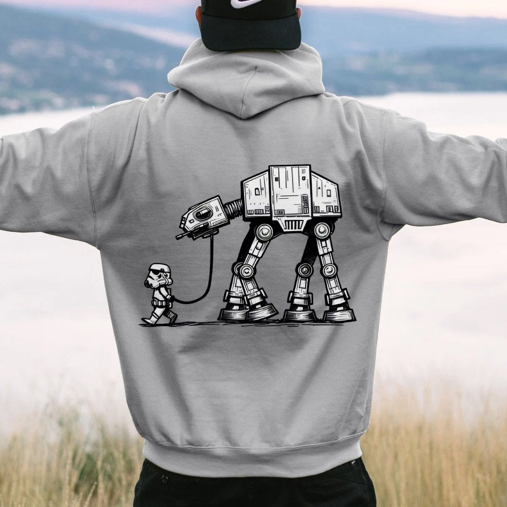 Galactic Robot Dog - Planetary Skirmishes Printed Back Unisex Cotton Hoodie