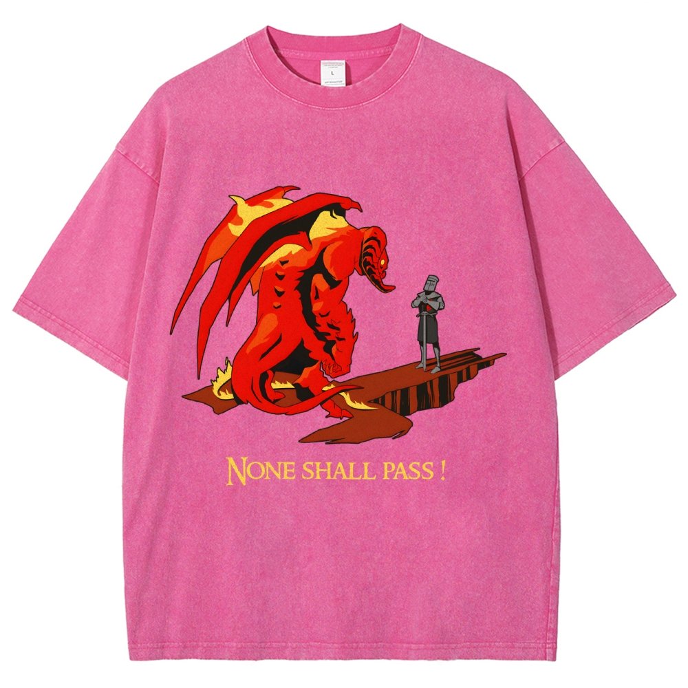 None Shall Pass Vintage Distressed T-shirt