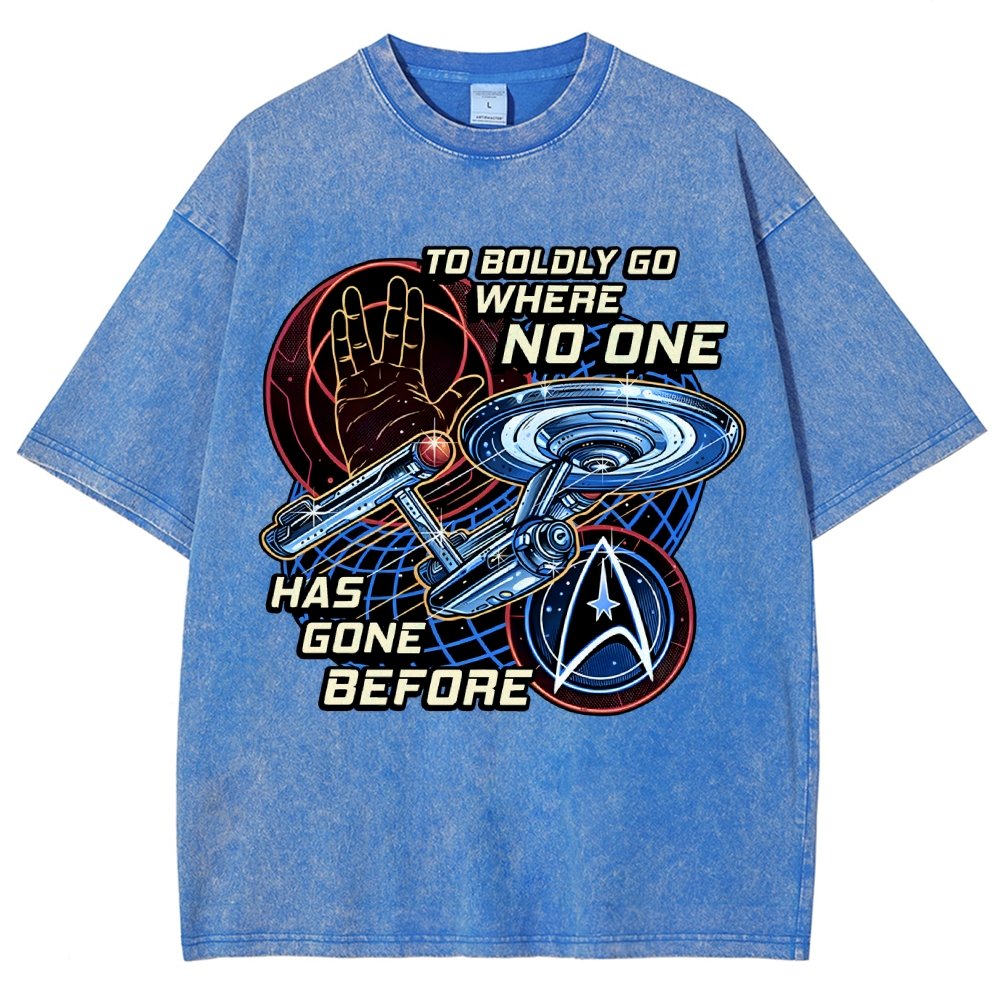 To Boldly Go Where Few Have Gone Before Vintage Distressed T-shirt
