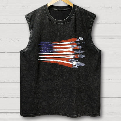 Space Adventurers Flag Vintage Distressed Washed Tank