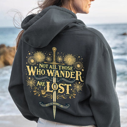 I Might Be Lost Printed Back Unisex Cotton Hoodie