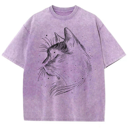 Space cat Vintage Distressed T-shirt