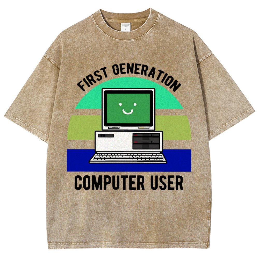 First Generation Computer User Vintage Distressed T-shirt