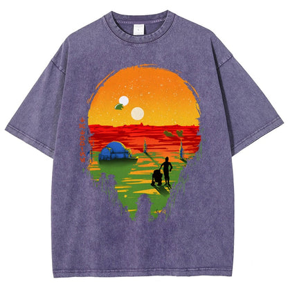 A Mysterious Planet Distant Away II Vintage Distressed T-shirt