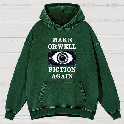 Make Orwell Fiction Again Vintage Distressed Hoodie