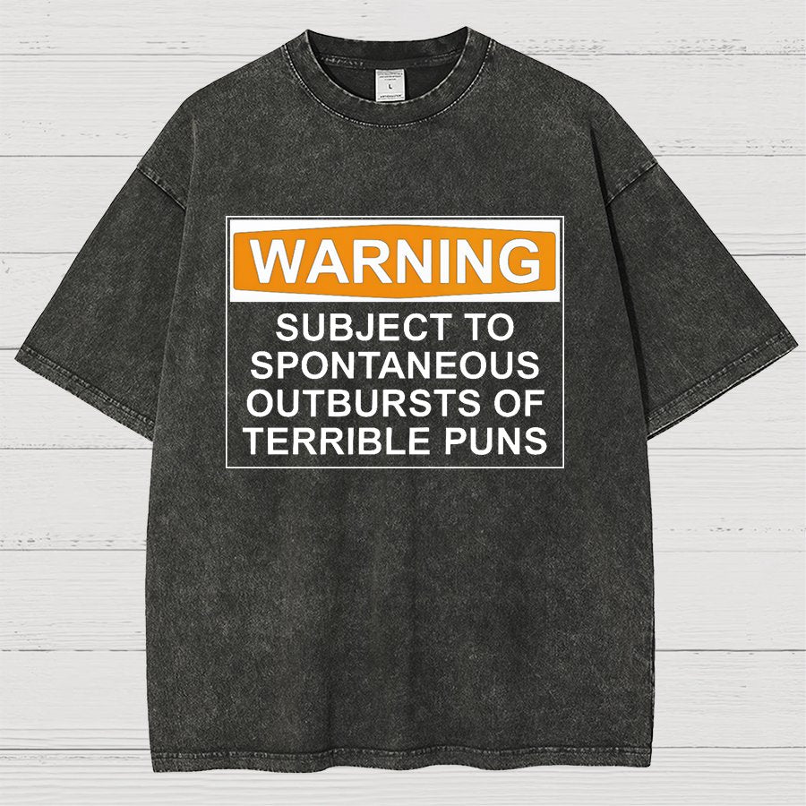 Warning - Terrible Puns! Vintage Distressed T-shirt