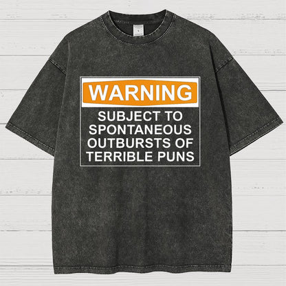 Warning - Terrible Puns! Vintage Distressed T-shirt