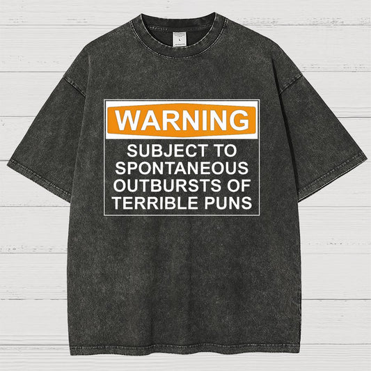 Warning - Terrible Puns! Vintage Distressed T-shirt
