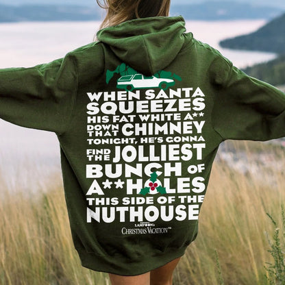Christmas Vacation: Jolliest Bunch Geek Printed Back Cotton Hoodie