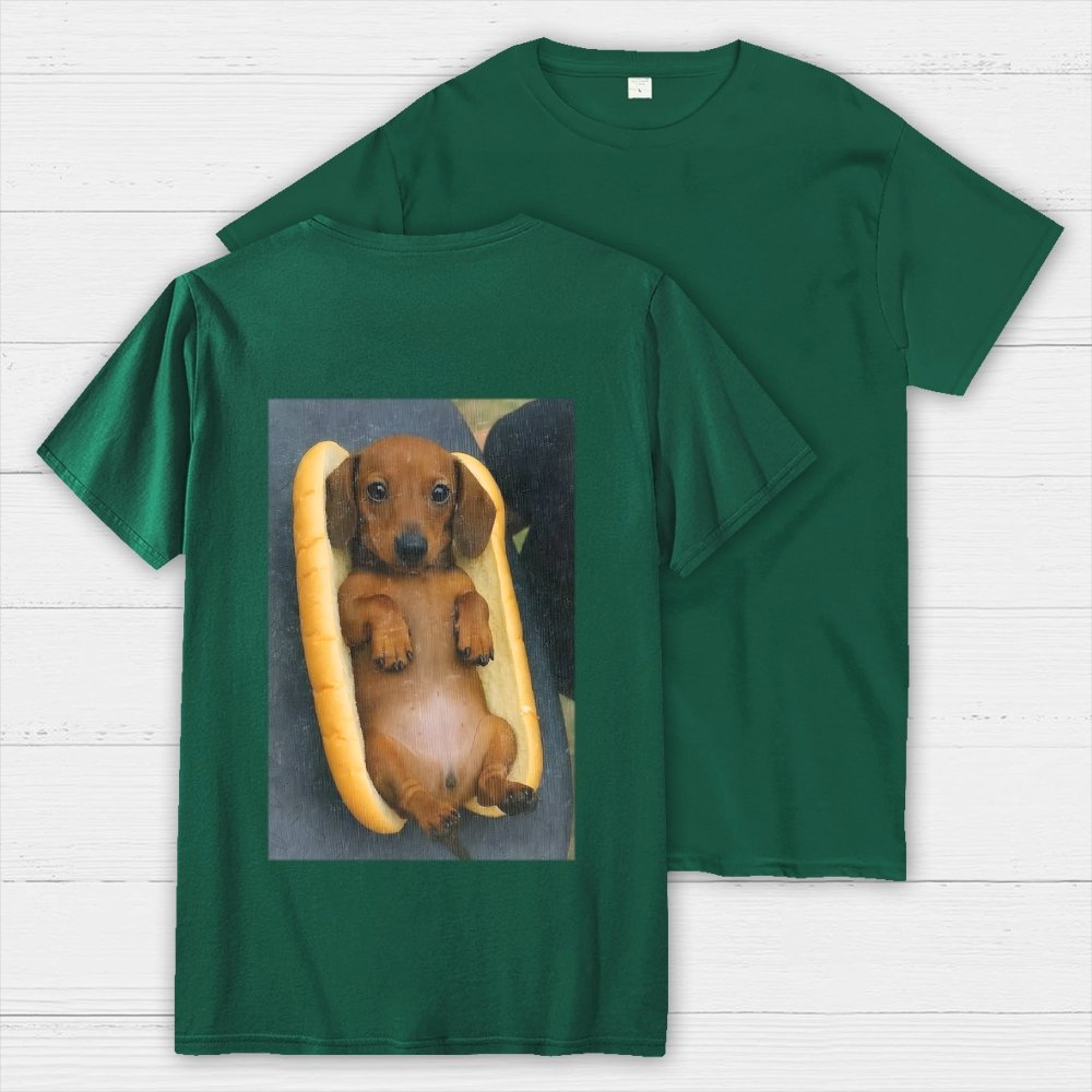 REAL HOT DOG  Back Printing Geek T-Shirt