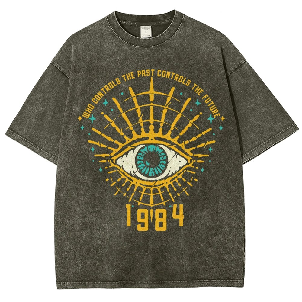 1984 George Orwell Control The Future Vintage Distressed T-shirt
