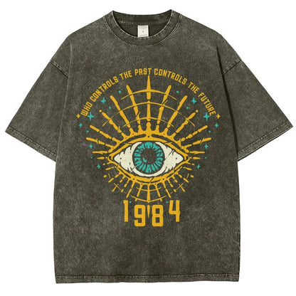 1984 George Orwell Control The Future Vintage Distressed T-shirt
