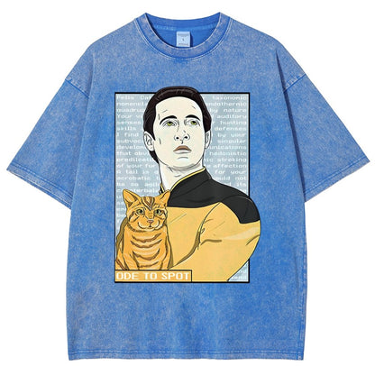Date Ode To Spot Cat Vintage Distressed T-shirt
