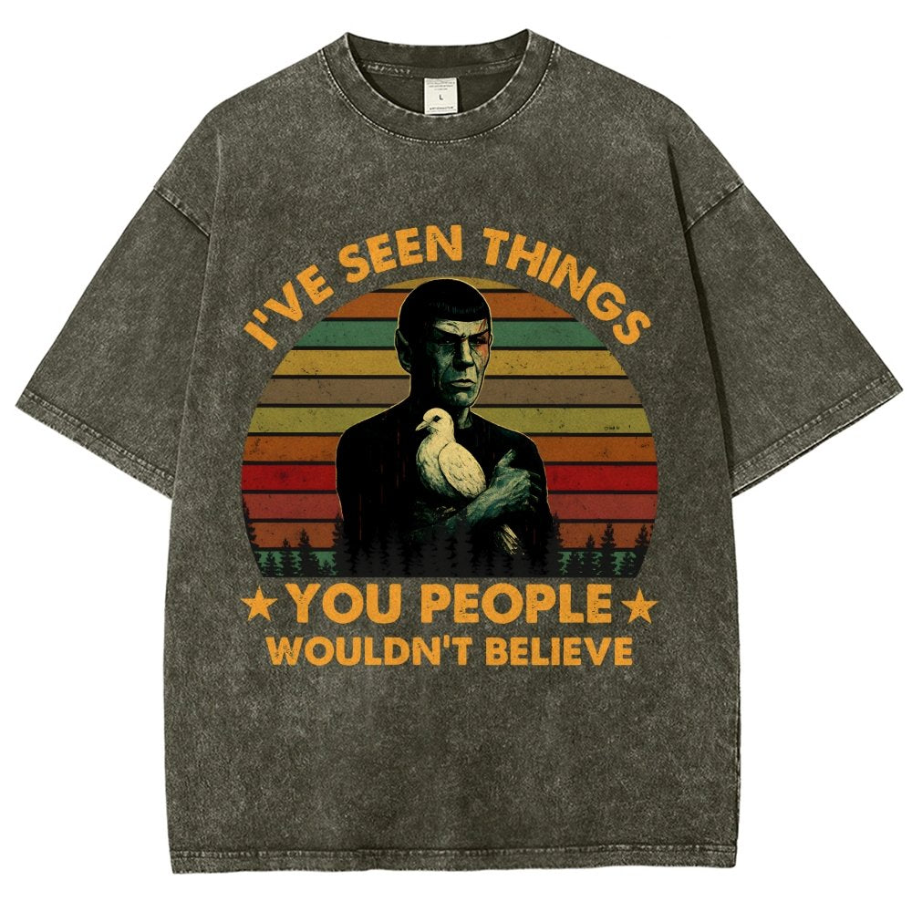 I've Seen Things Sci-Fi Quote Mashup Vintage Distressed T-shirt