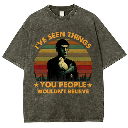 I've Seen Things Sci-Fi Quote Mashup Vintage Distressed T-shirt