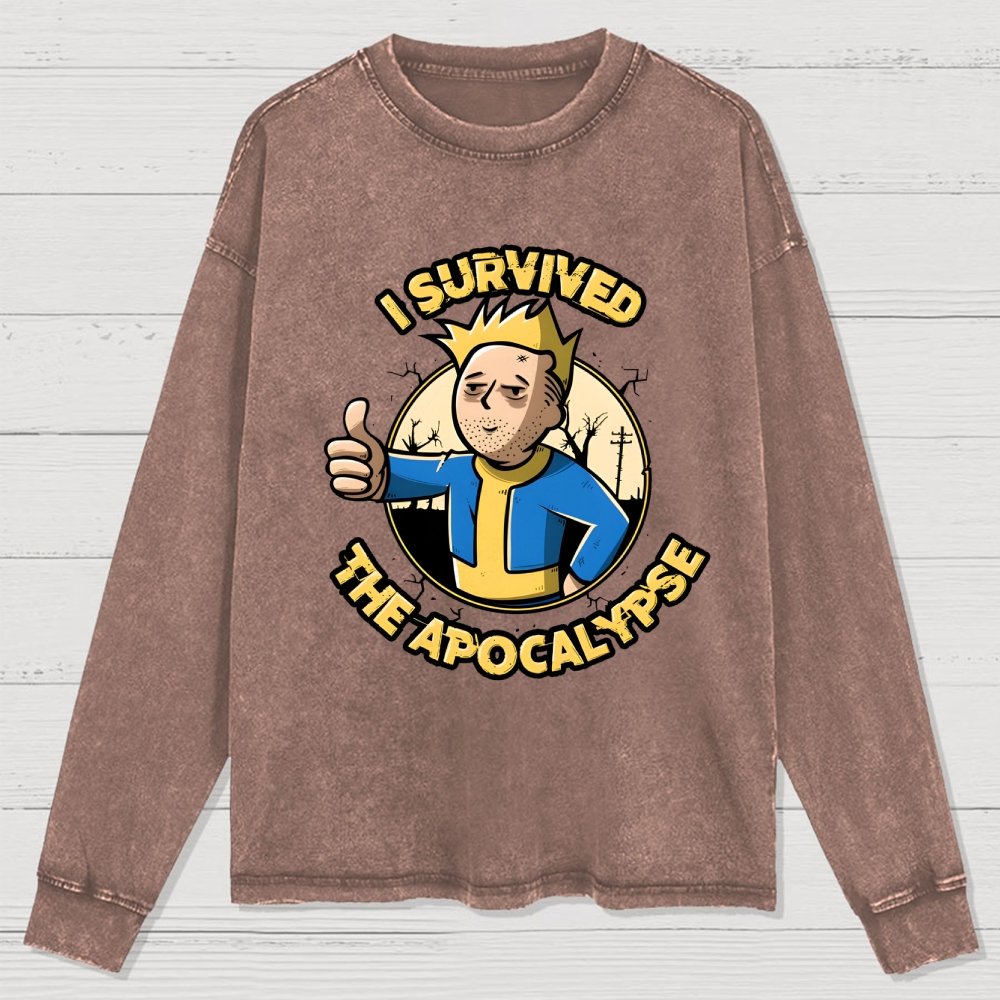 I Survived the Apocalypse Washed Long Sleeve Tee