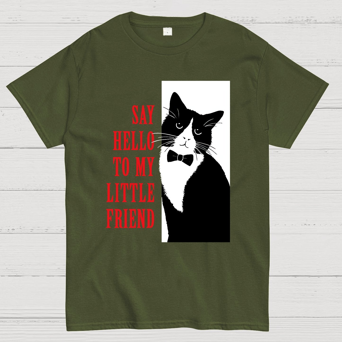 Hello Little Friend funny cat Geek T-Shirt