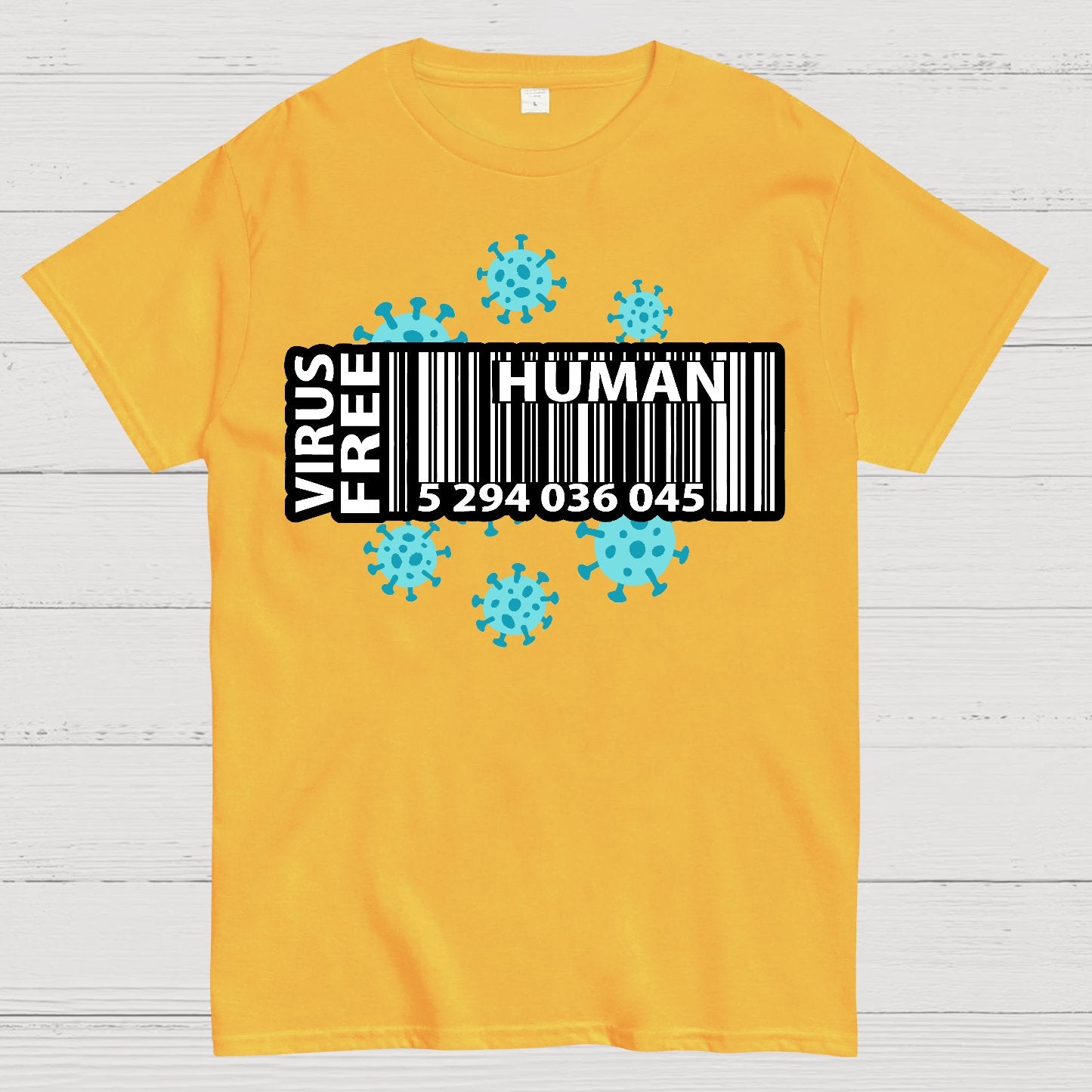 Human virus Bar Code，Funny virus Geek T-Shirt