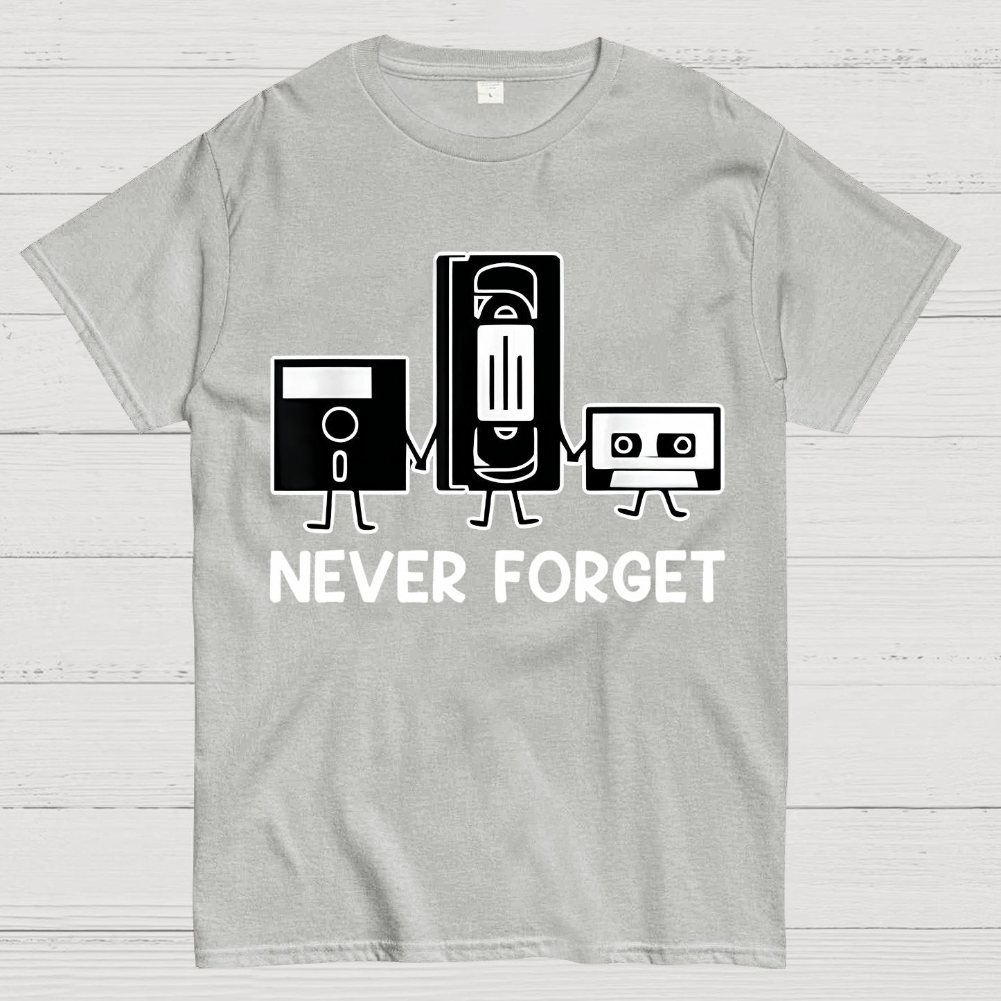 Never Forget Cassette Tape VHS Gamer Old School Funny T-Shirt