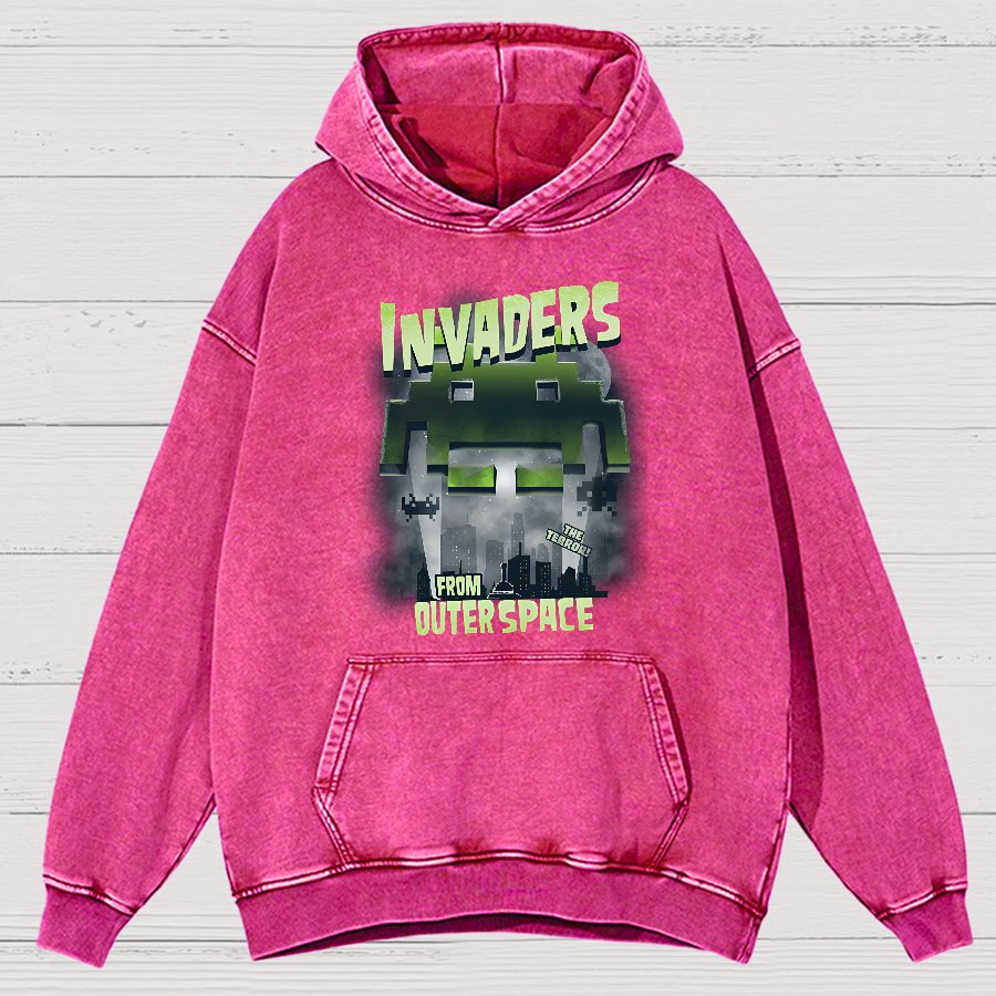 Invaders From Outer Space Vintage Distressed Hoodie