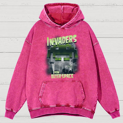 Invaders From Outer Space Vintage Distressed Hoodie