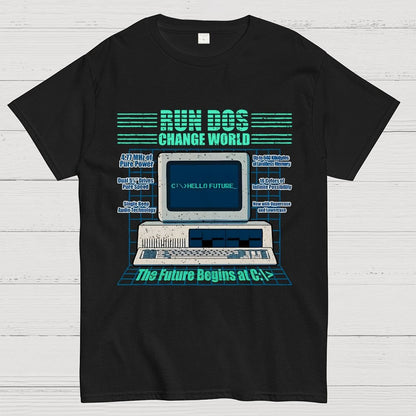 Run DOS, Change World Geek T-Shirt