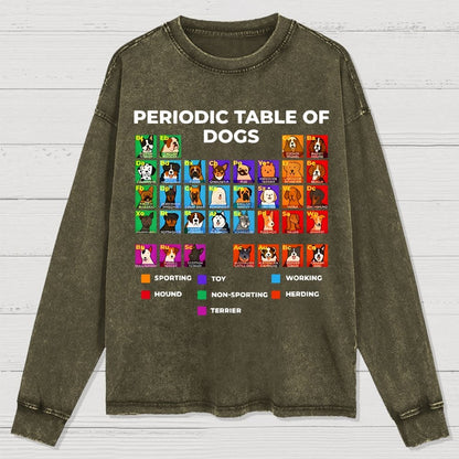 Periodic Table Of Dogs Washed Long Sleeve Tee