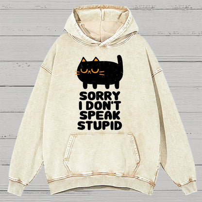 I Don't Speak Stupid Vintage Distressed Hoodie