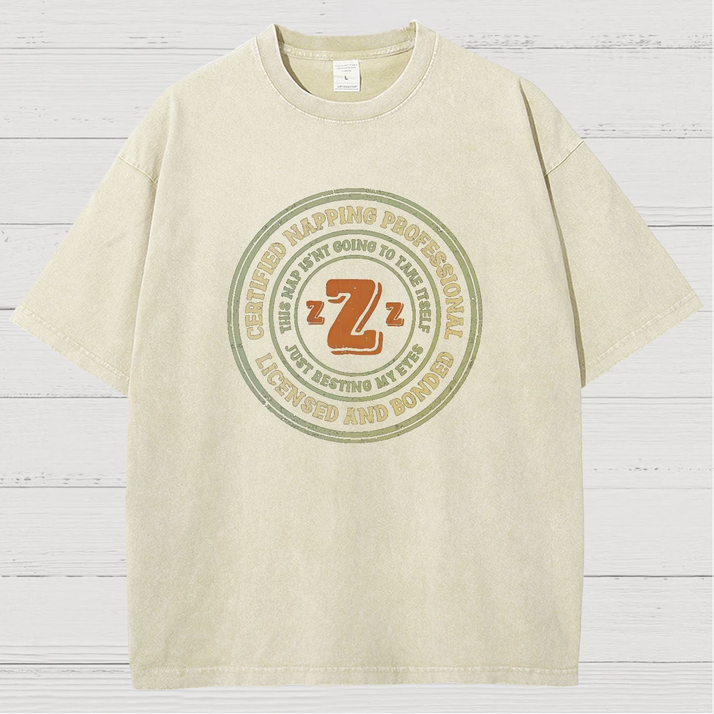 Certified Napping Professional Vintage Distressed T-shirt