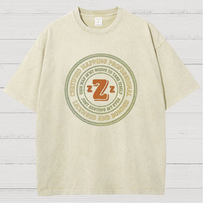 Certified Napping Professional Vintage Distressed T-shirt