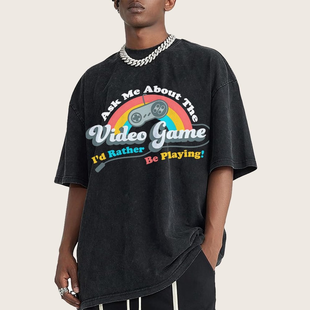 Ask Me About my Video Game Vintage Distressed T-shirt