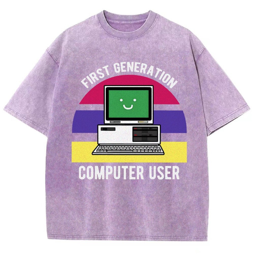 First Generation Computer User Vintage Distressed T-shirt